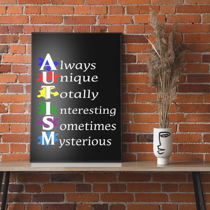 Always Unique Awesome Autism Awareness Supporters Gift Poster