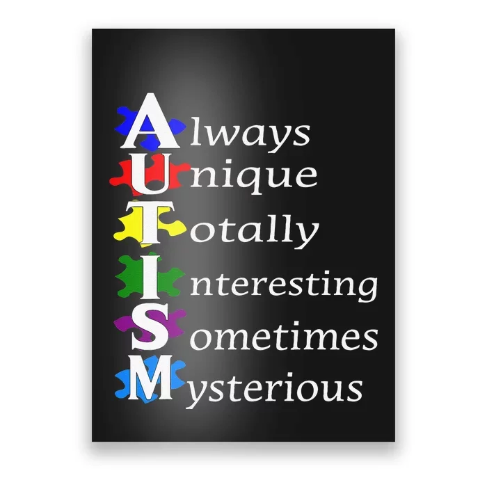 Always Unique Awesome Autism Awareness Supporters Gift Poster