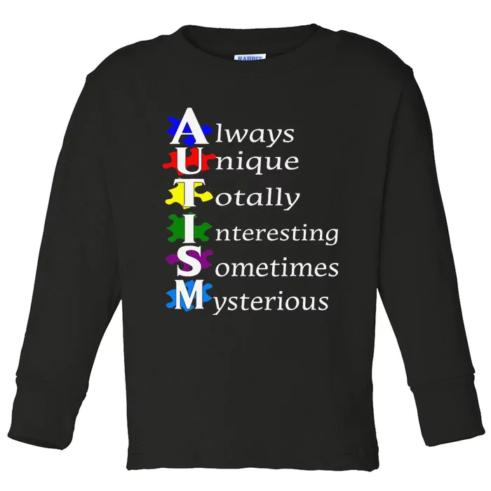 Always Unique Awesome Autism Awareness Supporters Gift Toddler Long Sleeve Shirt