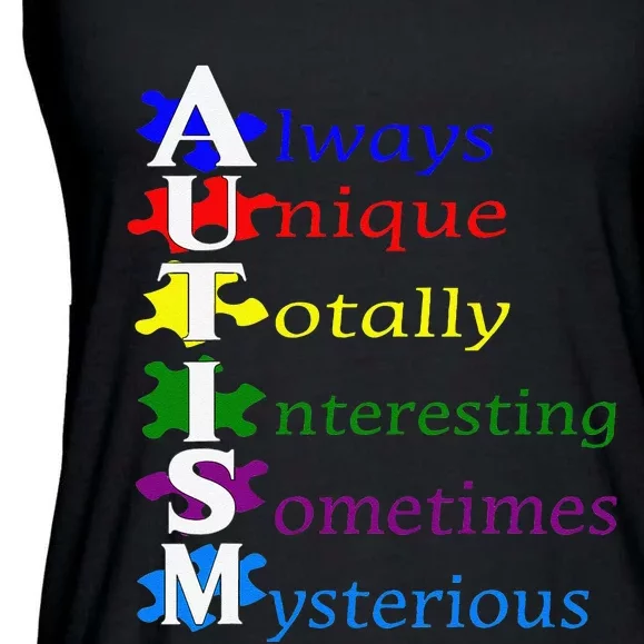 Always Unique Awesome Autism Awareness Supporters Ladies Essential Flowy Tank