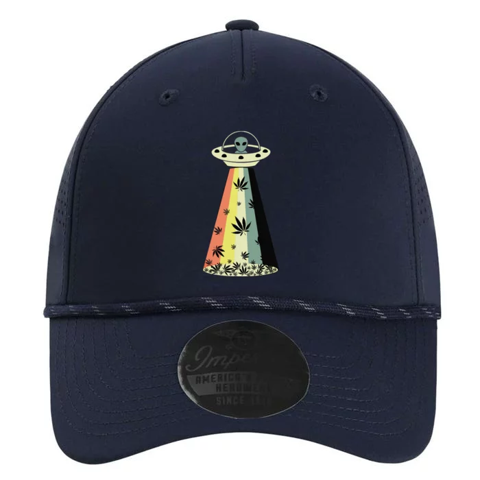 Alien UFO Abduction Weed Cannabis Marijuana Leaf Funny Performance The Dyno Cap