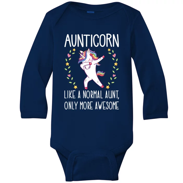 Aunt Unicorn Aunticorn Like A Normal Aunt Only More Awesome Gift Baby Long Sleeve Bodysuit