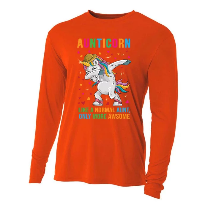 Aunt Unicorn Aunticorn Gift Cooling Performance Long Sleeve Crew