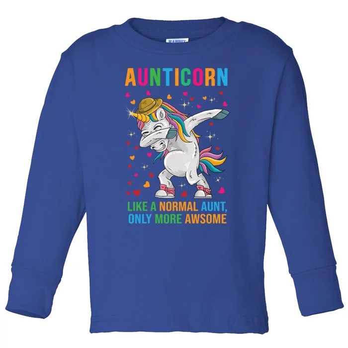 Aunt Unicorn Aunticorn Gift Toddler Long Sleeve Shirt