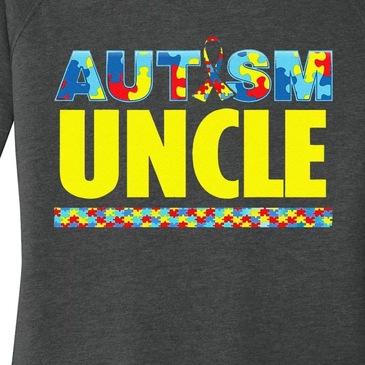 Autism Uncle Awareness Support Women's Perfect Tri Tunic Long Sleeve Shirt