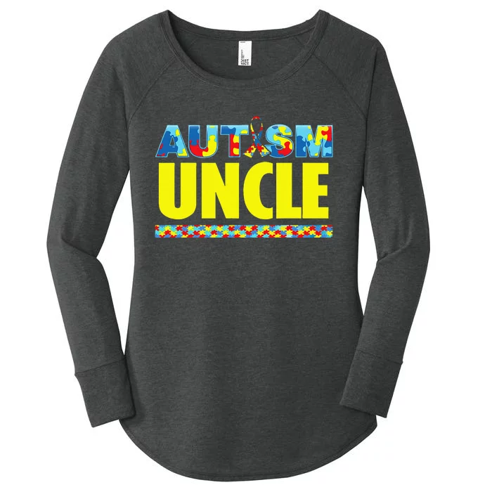 Autism Uncle Awareness Support Women's Perfect Tri Tunic Long Sleeve Shirt