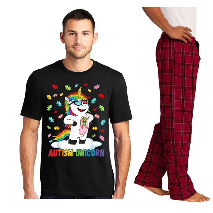 Autism Unicorn Autism Awareness Puzzle Gift Pajama Set