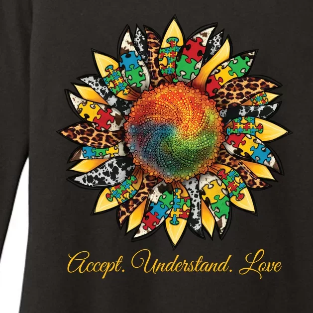 Accept Understand And Love Autism Awareness Sunflower Womens CVC Long Sleeve Shirt