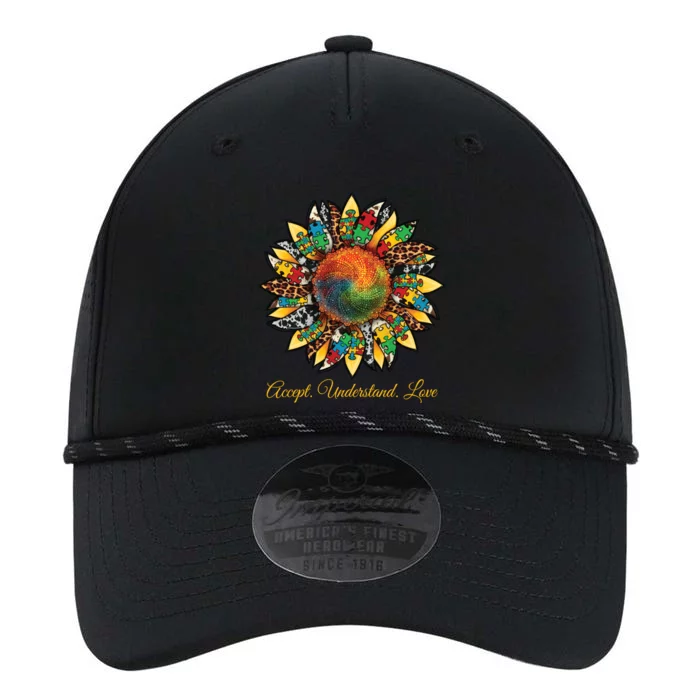 Accept Understand And Love Autism Awareness Sunflower Performance The Dyno Cap