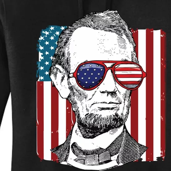 America Usa Abe Lincoln 4th Of July Women's Pullover Hoodie