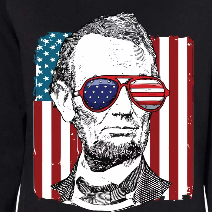 America Usa Abe Lincoln 4th Of July Womens California Wash Sweatshirt