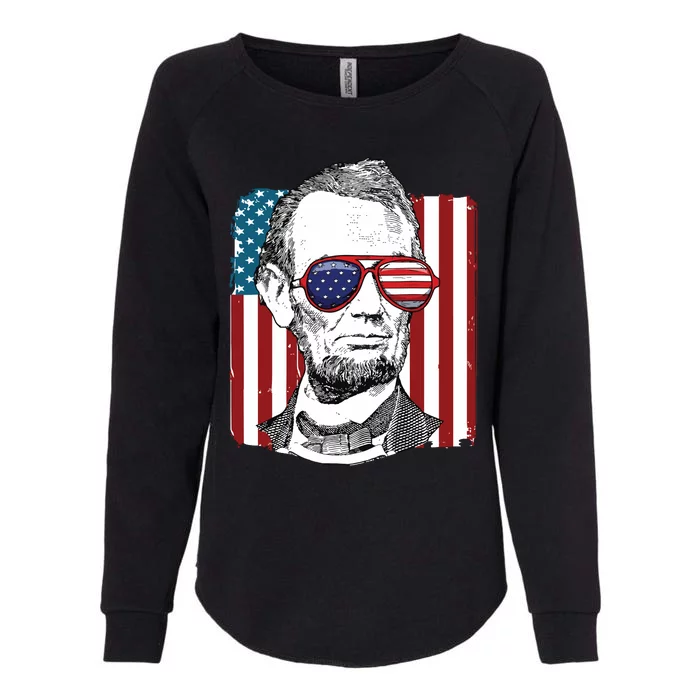 America Usa Abe Lincoln 4th Of July Womens California Wash Sweatshirt