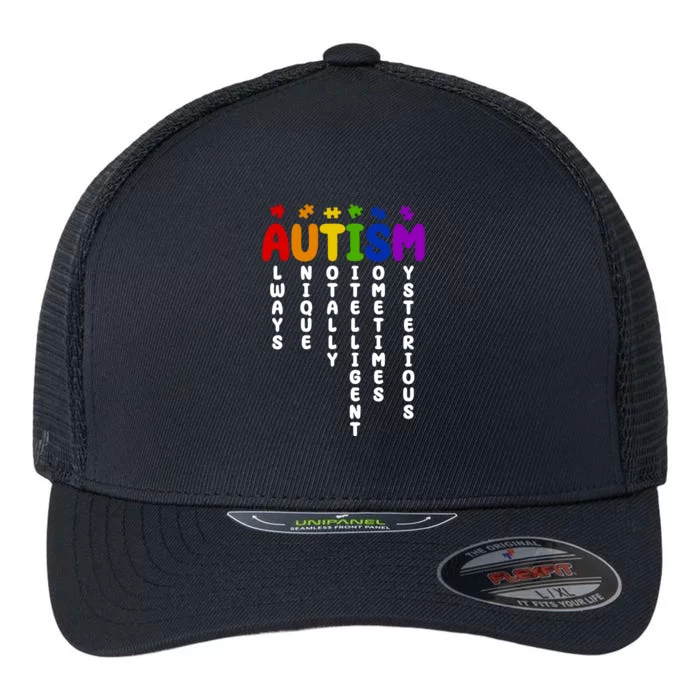 Always Unique Autism Definition Quote Flexfit Unipanel Trucker Cap