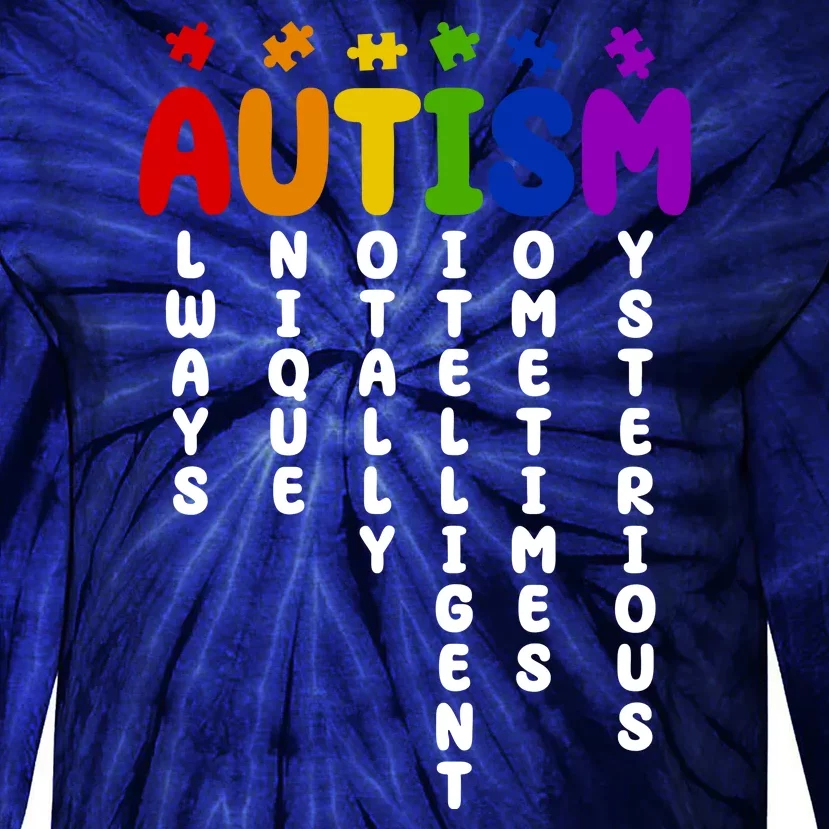 Always Unique Autism Definition Quote Tie-Dye Long Sleeve Shirt