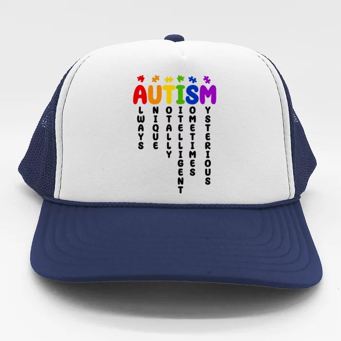 Always Unique Autism Definition Quote Trucker Hat