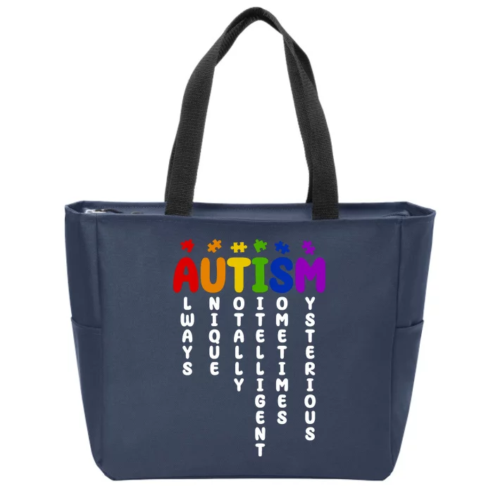 Always Unique Autism Definition Quote Zip Tote Bag