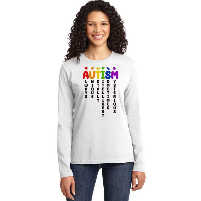 Always Unique Autism Definition Quote Ladies Long Sleeve Shirt