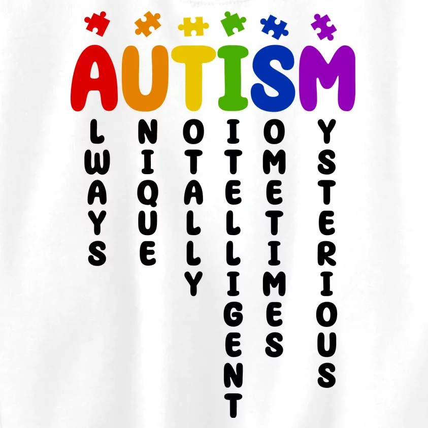 Always Unique Autism Definition Quote Kids Sweatshirt