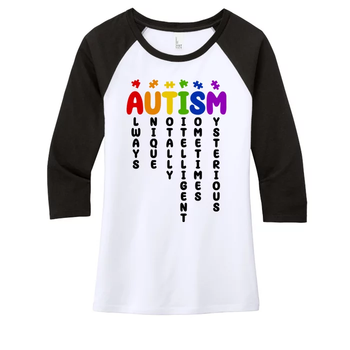 Always Unique Autism Definition Quote Women's Tri-Blend 3/4-Sleeve Raglan Shirt