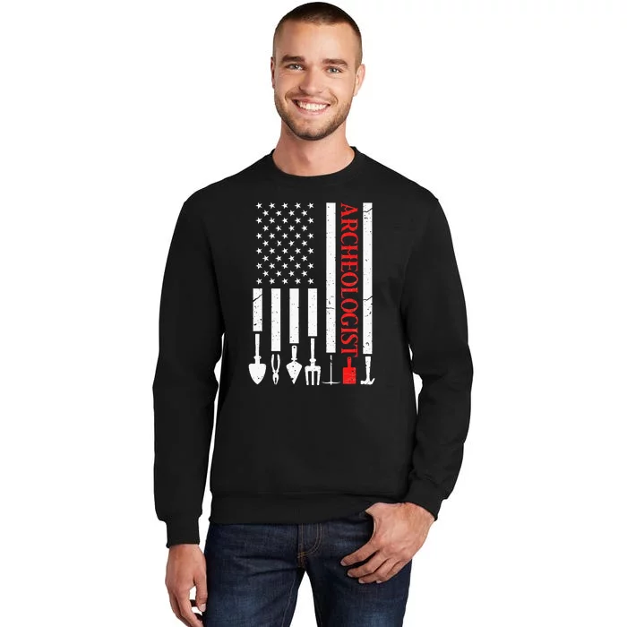 Archeologist USA American Flag Archeology Patriotic Sweatshirt