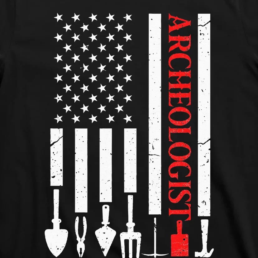 Archeologist USA American Flag Archeology Patriotic T-Shirt