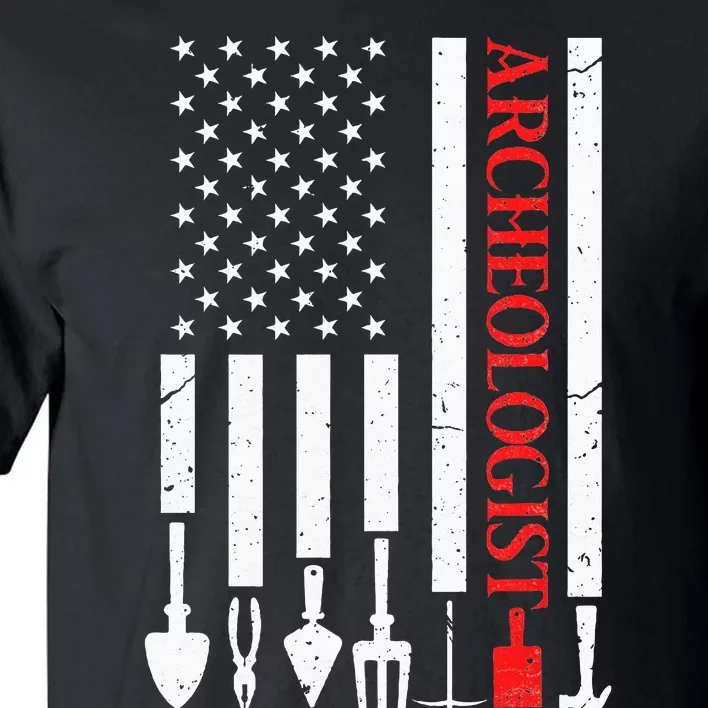 Archeologist USA American Flag Archeology Patriotic Tall T-Shirt