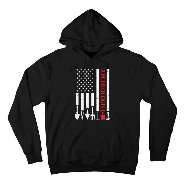 Archeologist USA American Flag Archeology Patriotic Tall Hoodie