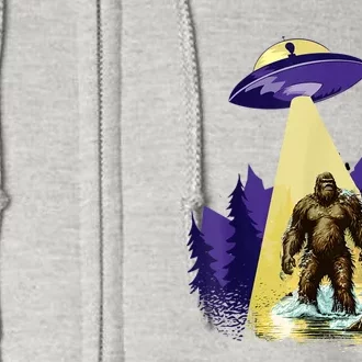 Alien UFO Bigfoot Sasquatch Hunter In National Park Full Zip Hoodie