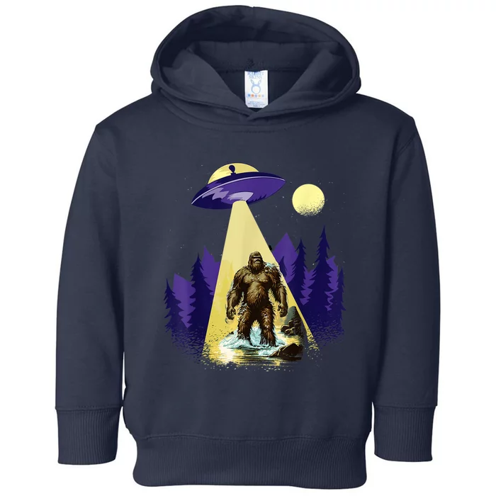 Alien UFO Bigfoot Sasquatch Hunter In National Park Toddler Hoodie