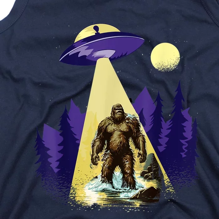 Alien UFO Bigfoot Sasquatch Hunter In National Park Tank Top