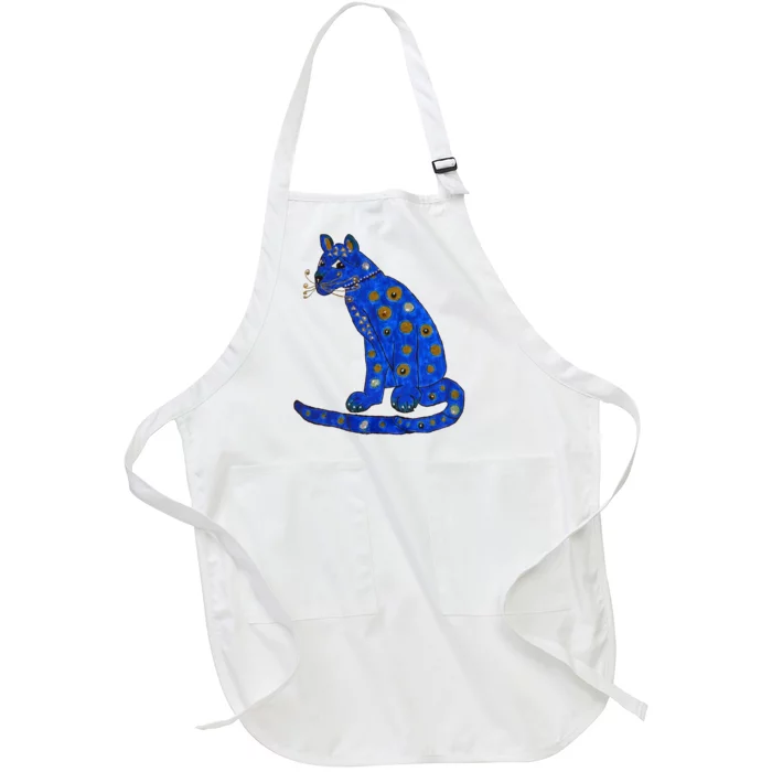 Ugly Blue Cat Full-Length Apron With Pocket