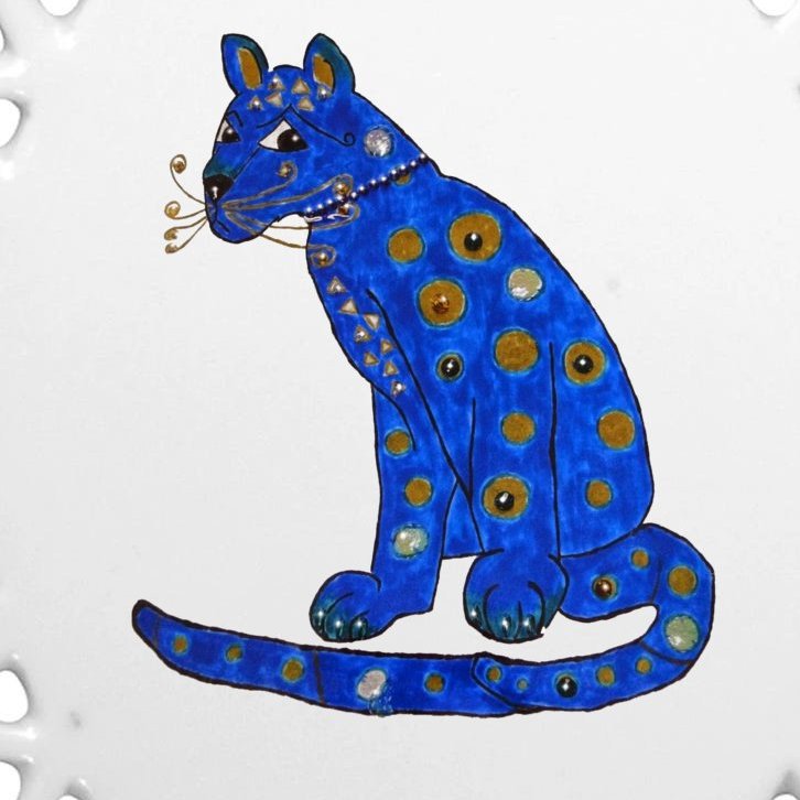 ABBA Ugly Blue Cat Oval Ornament