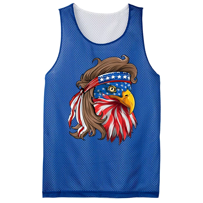 American Usa Bald Eagle Mullet Funny Patriotic 4th Of July Gift Mesh Reversible Basketball Jersey Tank