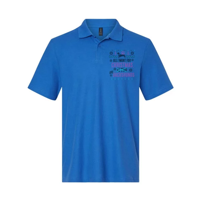 Awesome Ugly Christmas Dachshund Gift Softstyle Adult Sport Polo