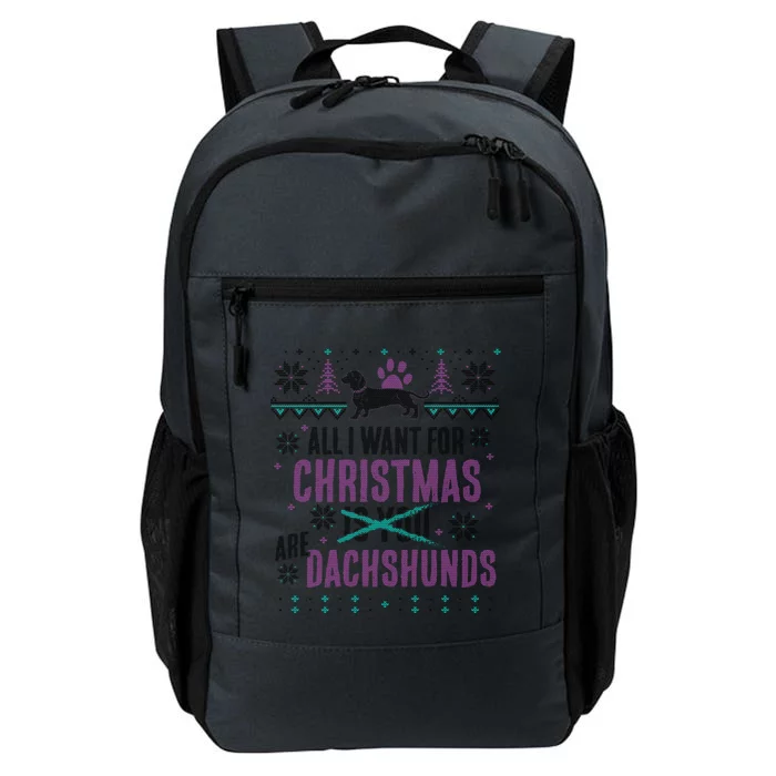 Awesome Ugly Christmas Dachshund Gift Daily Commute Backpack