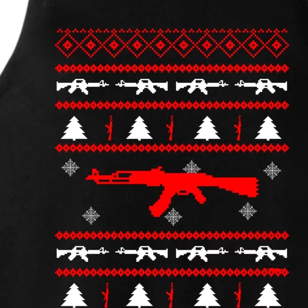 Ak47 Ugly Christmas Party Sweater Gun Lovers Gift Ladies Tri-Blend Wicking Tank