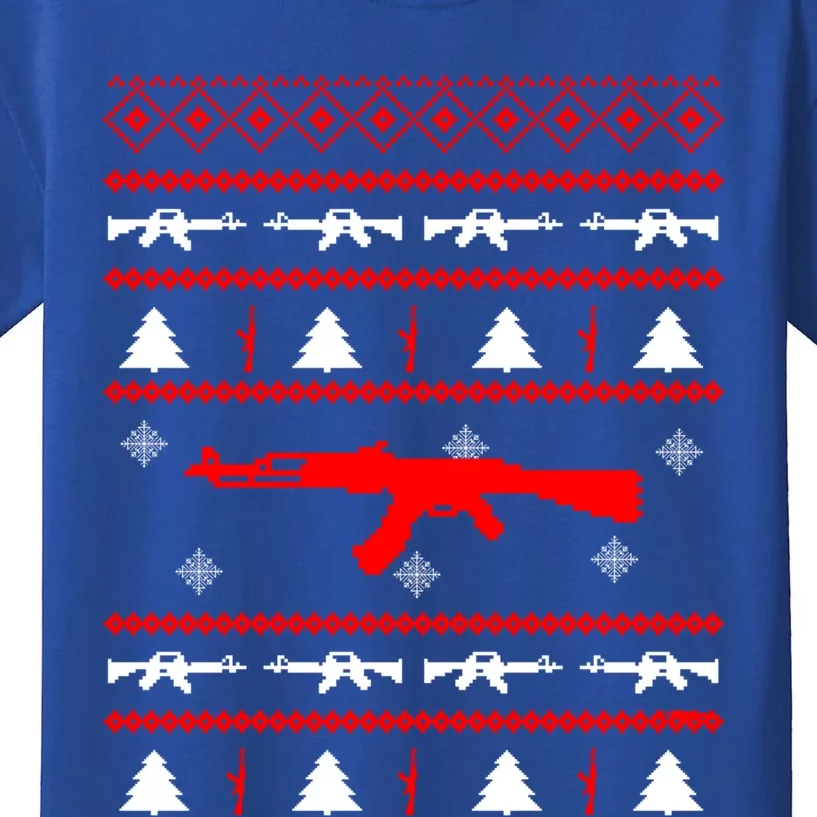 Ak47 Ugly Christmas Party Sweater Gun Lovers Gift Kids T-Shirt