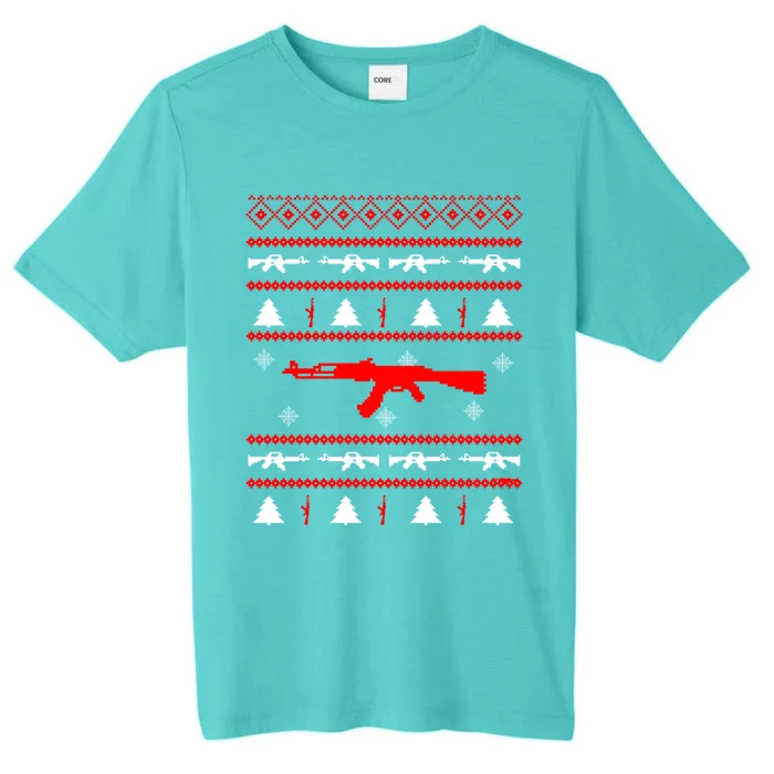 Ak47 Ugly Christmas Party Sweater Gun Lovers Gift ChromaSoft Performance T-Shirt