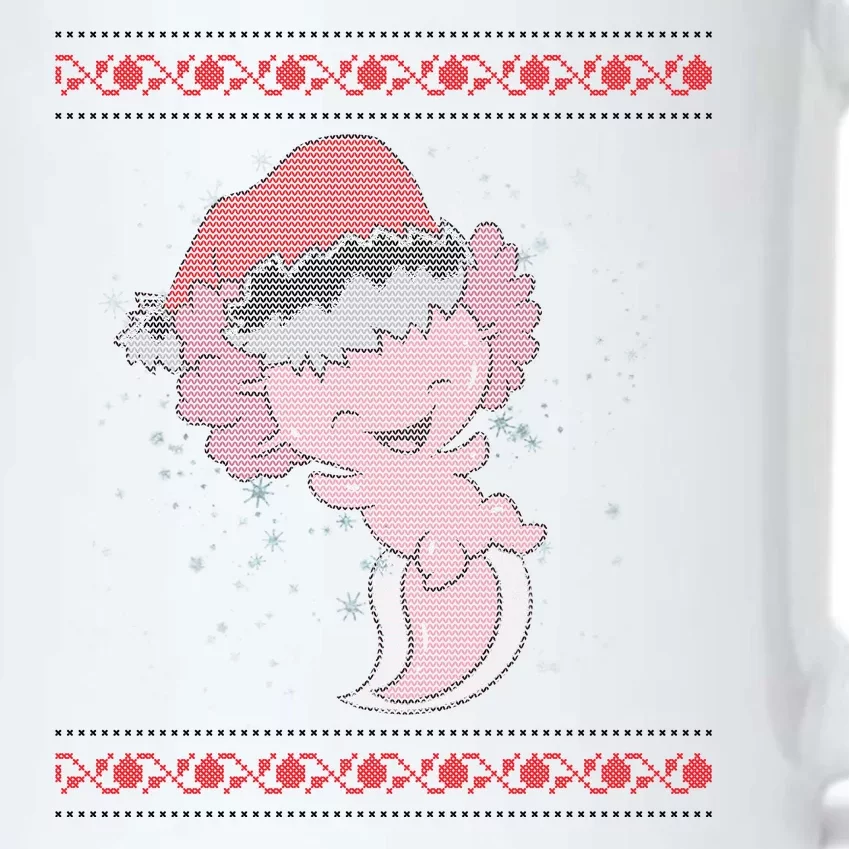 Axolotl Ugly Christmas Sweater Design Black Color Changing Mug