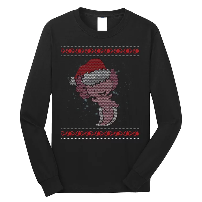 Axolotl Ugly Christmas Sweater Design Long Sleeve Shirt