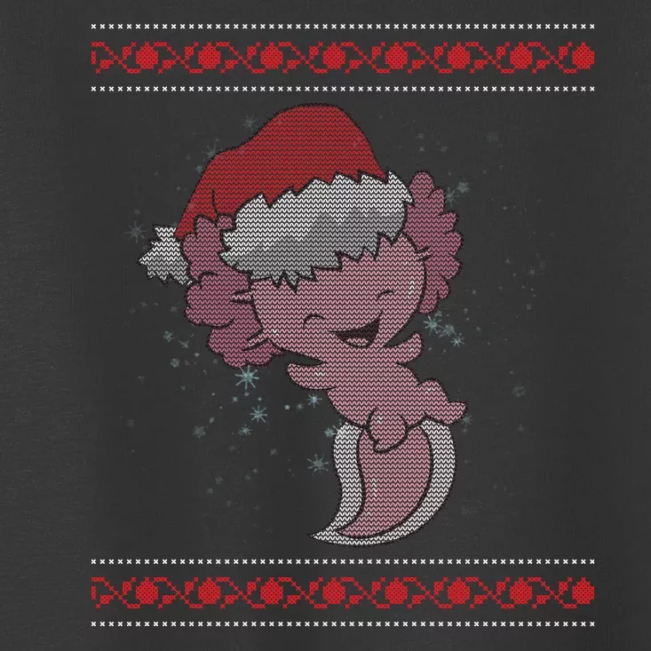 Axolotl Ugly Christmas Sweater Design Toddler T-Shirt