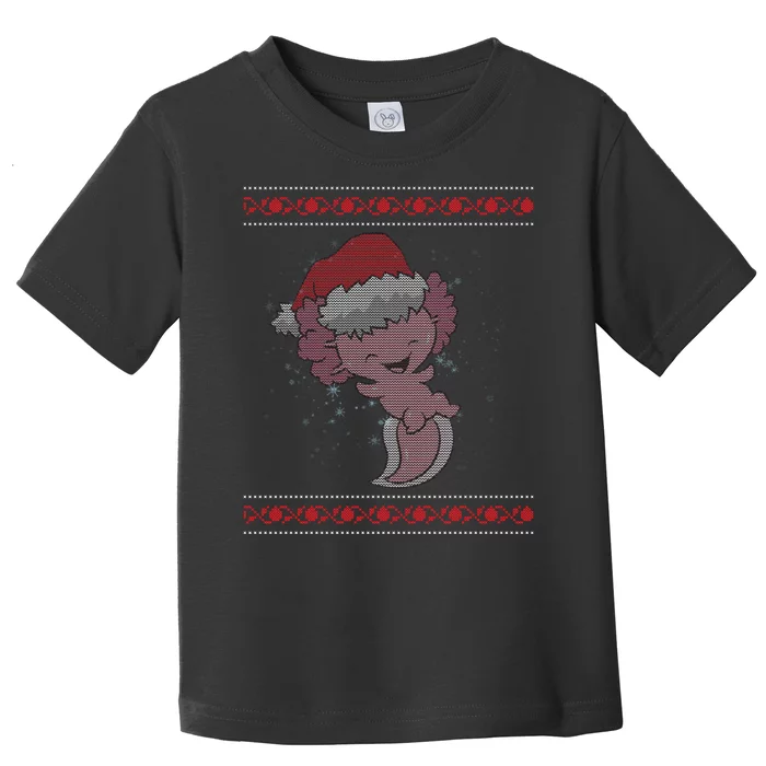 Axolotl Ugly Christmas Sweater Design Toddler T-Shirt