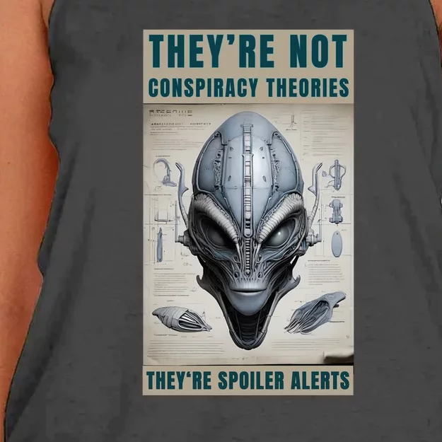 Alien Ufo Conspiracy Theory Disclosure Women's Knotted Racerback Tank