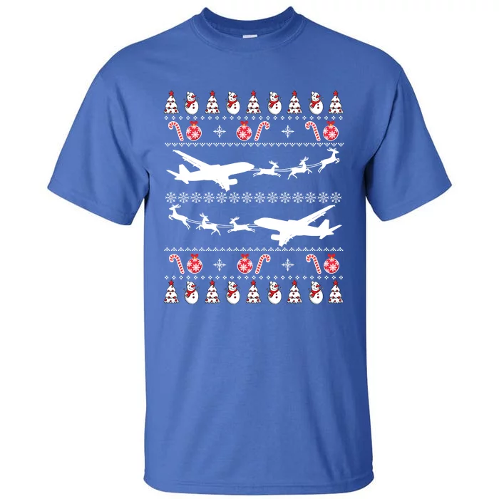 Airplanes Ugly Christmas Funny Gift Xmas Costume Tall T-Shirt