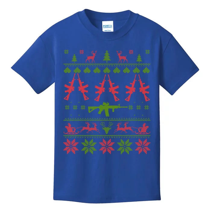 Ar15 Ugly Christmas Meaningful Gift Kids T-Shirt