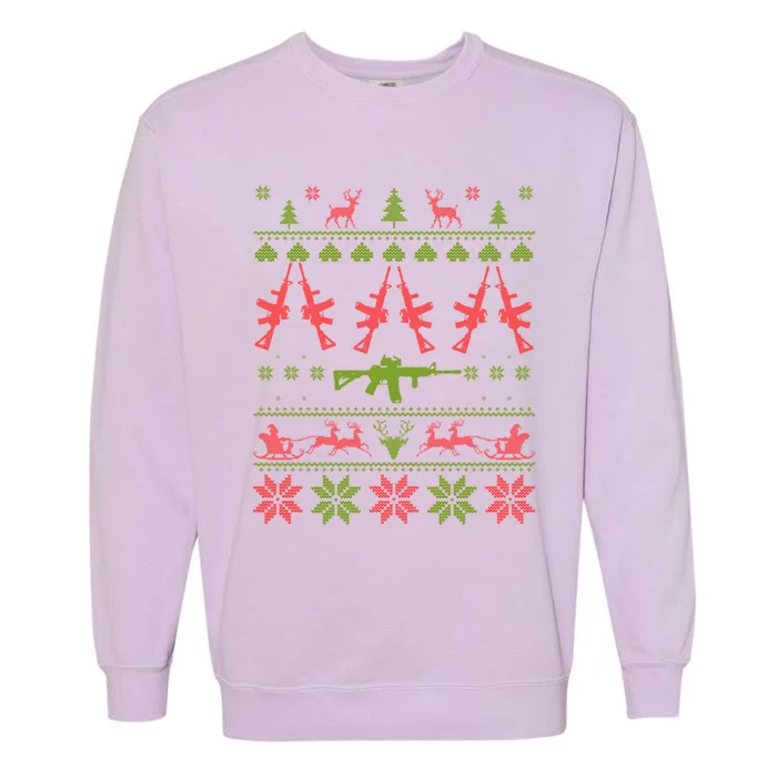 Ar15 Ugly Christmas Meaningful Gift Garment-Dyed Sweatshirt