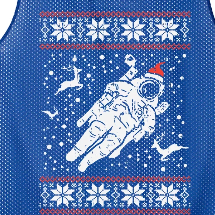 Astronaut Ugly Christmas Sweater Xmas Space Lover Gift Mesh Reversible Basketball Jersey Tank