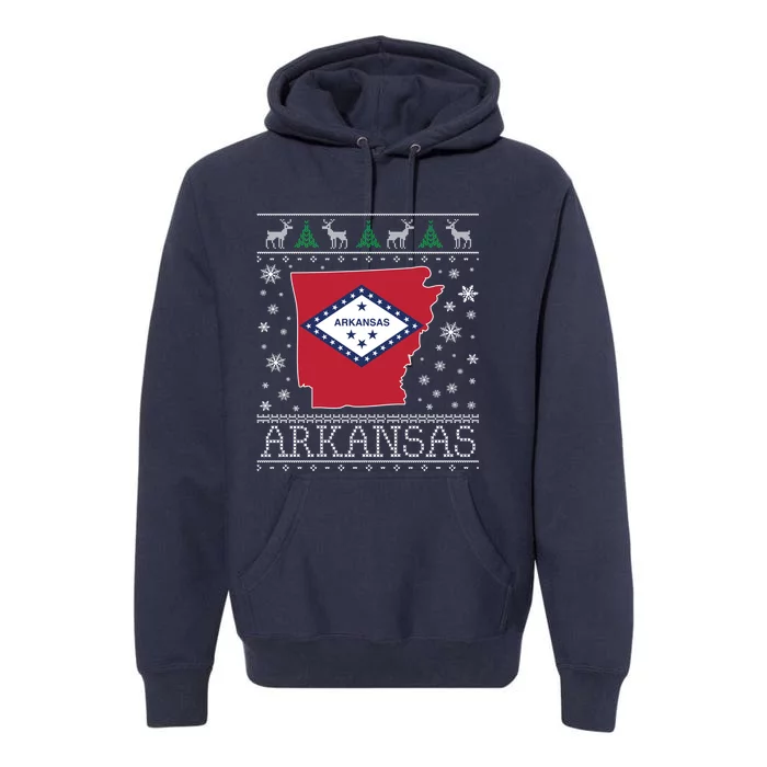 Arkansas Ugly Christmas Sweater CM Premium Hoodie