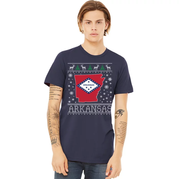 Arkansas Ugly Christmas Sweater CM Premium T-Shirt