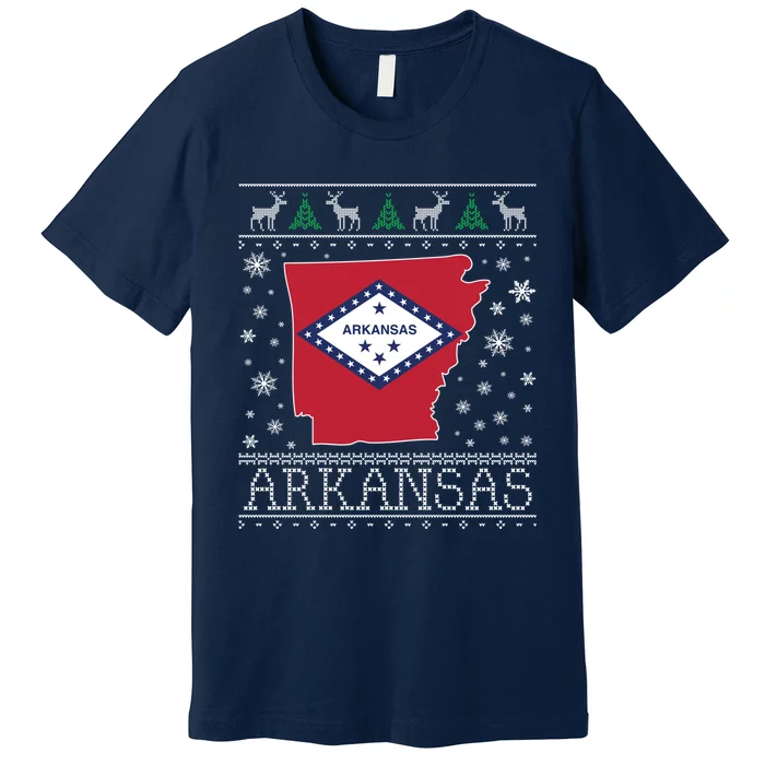 Arkansas Ugly Christmas Sweater CM Premium T-Shirt